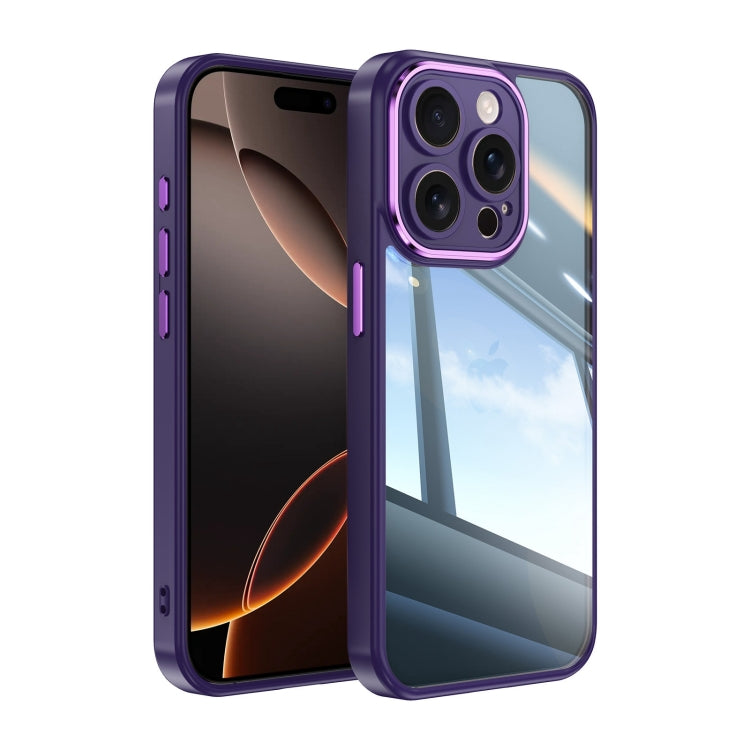 For iPhone 16 Pro Max Acrylic Hybrid TPU Armor Shockproof Phone Case(Purple) - iPhone 16 Pro Max Cases by buy2fix | Online Shopping UK | buy2fix