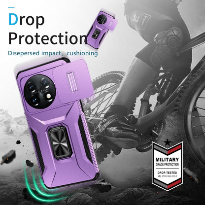 For OnePlus 11 5G Sliding Camshield Holder Phone Case(Purple) - OnePlus Cases by buy2fix | Online Shopping UK | buy2fix