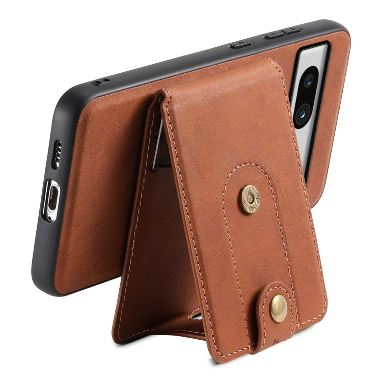 For Google Pixel 7a Denior D14 NK Retro Pattern MagSafe Magnetic Card Holder Leather Phone Case(Brown) - Google Cases by Denior | Online Shopping UK | buy2fix
