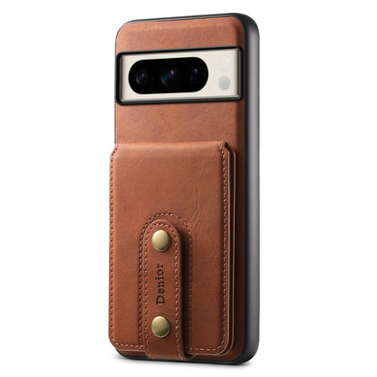 For Google Pixel 8 Pro Denior D14 NK Retro Pattern MagSafe Magnetic Card Holder Leather Phone Case(Brown) - Google Cases by Denior | Online Shopping UK | buy2fix