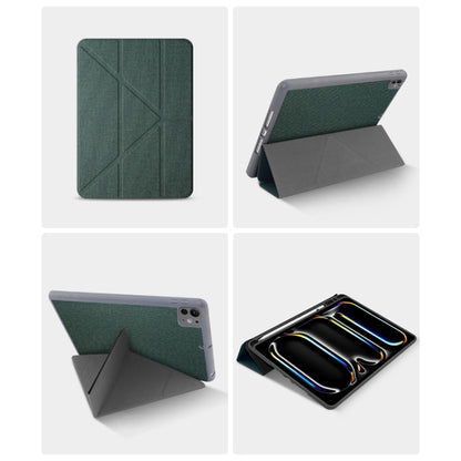 For iPad Pro 11 2024 Mutural Multi-fold Smart Leather Tablet Case(Green) - iPad Pro 11 2024 Cases by Mutural | Online Shopping UK | buy2fix