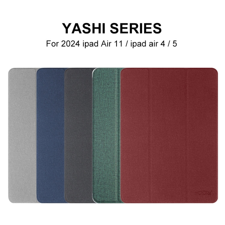 For iPad Air 11 2024 / Air 2022 10.9 Mutural YASHI Series Tablet Leather Smart Case(Grey) - iPad Air 11 2024 Cases by Mutural | Online Shopping UK | buy2fix