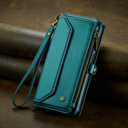 For Samsung Galaxy A53 5G CaseMe C36 Card Slots Zipper Wallet RFID Anti-theft Leather Phone Case(Blue-green) - Galaxy Phone Cases by CaseMe | Online Shopping UK | buy2fix