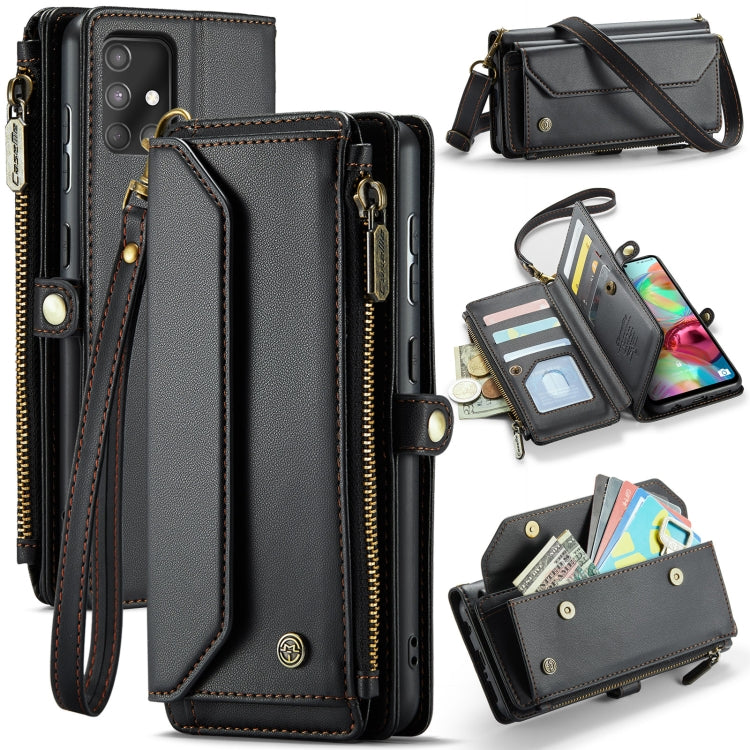 For Samsung Galaxy A71 4G CaseMe C36 Card Slots Zipper Wallet RFID Anti-theft Leather Phone Case(Black) - Galaxy Phone Cases by CaseMe | Online Shopping UK | buy2fix