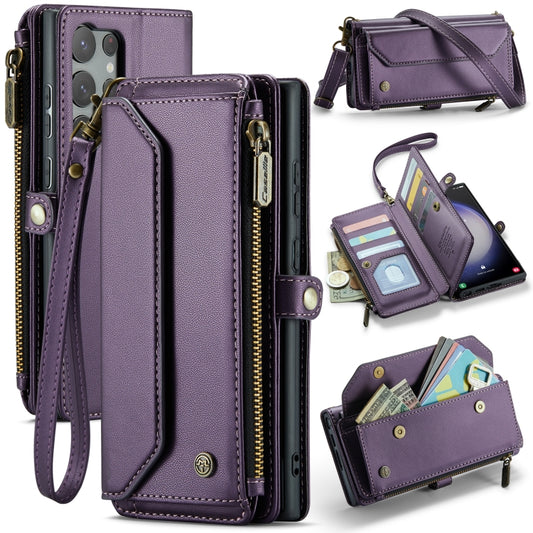 For Samsung Galaxy S23 Ultra 5G CaseMe C36 Card Slots Zipper Wallet RFID Anti-theft Leather Phone Case(Purple) - Galaxy S23 Ultra 5G Cases by CaseMe | Online Shopping UK | buy2fix