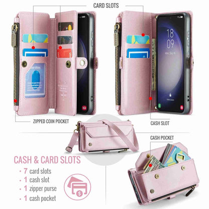 For Samsung Galaxy S23 5G CaseMe C36 Card Slots Zipper Wallet RFID Anti-theft Leather Phone Case(Pink) - Galaxy S23 5G Cases by CaseMe | Online Shopping UK | buy2fix