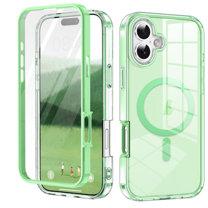 For iPhone 16 Colorful MagSafe Magnetic PC Hybrid TPU Phone Case(Green) - iPhone 16 Cases by buy2fix | Online Shopping UK | buy2fix