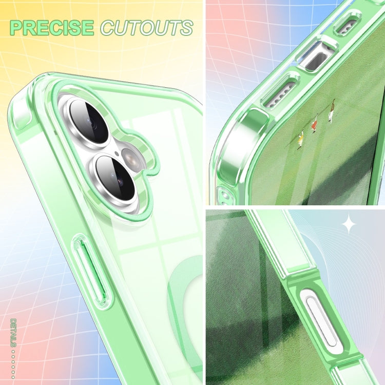 For iPhone 16 Colorful MagSafe Magnetic PC Hybrid TPU Phone Case(Green) - iPhone 16 Cases by buy2fix | Online Shopping UK | buy2fix