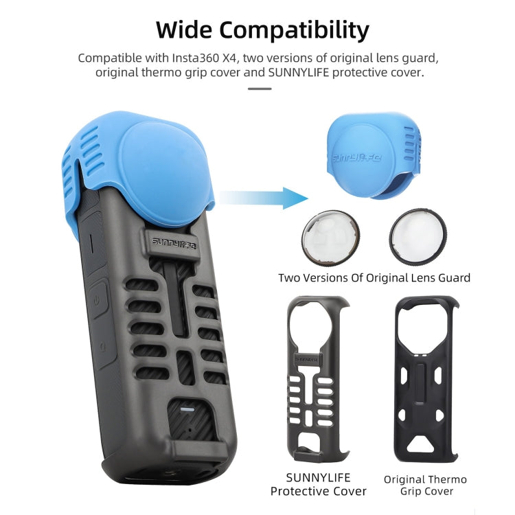 For Insta360 X4 Sunnylife Silicone Shockproof Case Lens Body Cover Kit(Transparent) - Case & Bags by Sunnylife | Online Shopping UK | buy2fix