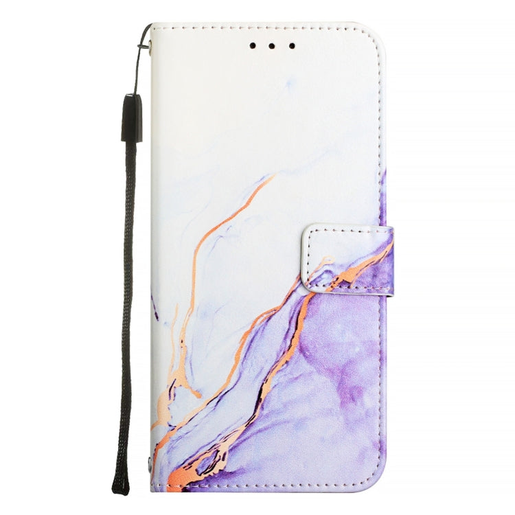 For Xiaomi Redmi K70 / K70 Pro PT003 Marble Pattern Flip Leather Phone Case(White Purple) - K70 Cases by buy2fix | Online Shopping UK | buy2fix