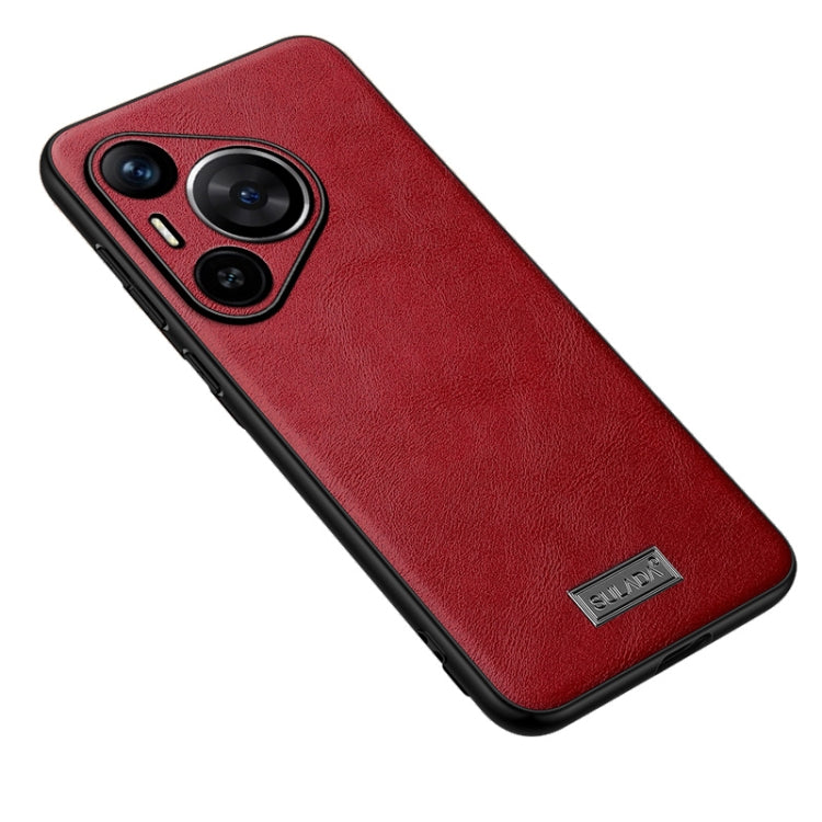 For Huawei Pura 70 SULADA Shockproof TPU Hybrid Handmade Leather Phone Case(Red) - Huawei Cases by SULADA | Online Shopping UK | buy2fix