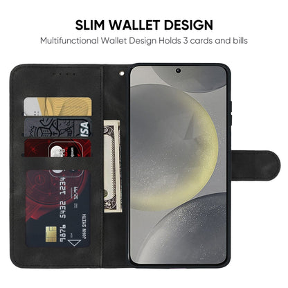 For Samsung Galaxy S24 / S25 5G Skin Feel Geometric Lines Leather Phone Case(Black) - Galaxy S24 5G Cases by buy2fix | Online Shopping UK | buy2fix