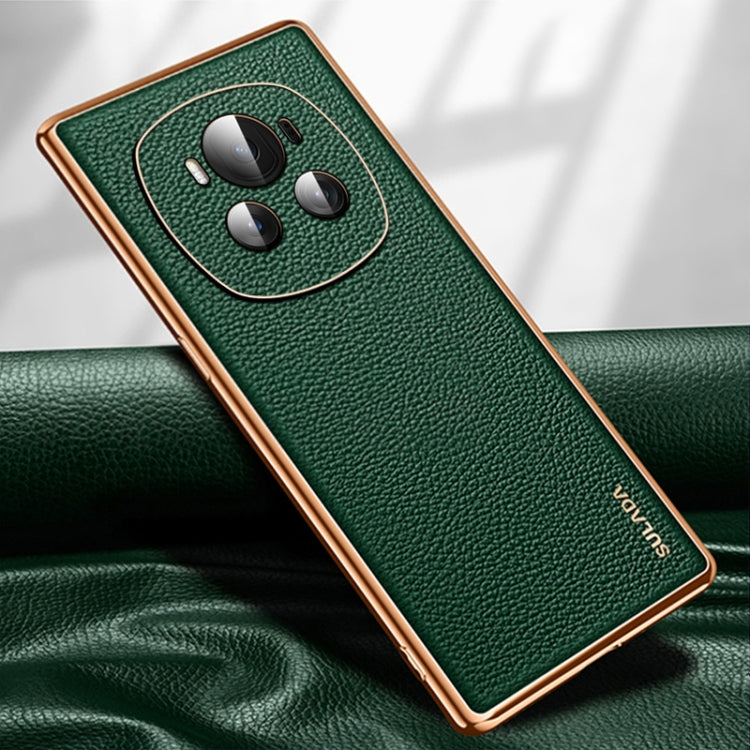 For Honor Magic6 SULADA TPU + Litchi Texture Leather Phone Case(Green) - Honor Cases by SULADA | Online Shopping UK | buy2fix