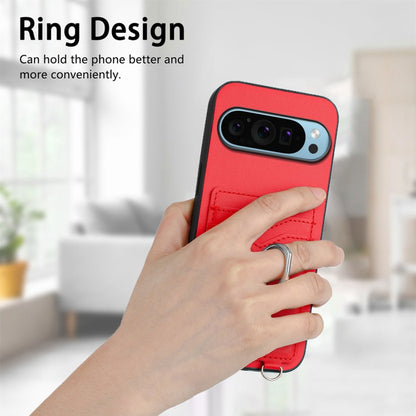 For Google Pixel 9 Pro XL R20 Ring Card Holder Phone Case(Red) - Google Cases by buy2fix | Online Shopping UK | buy2fix