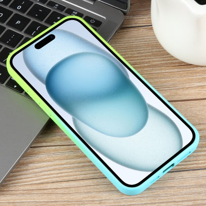 For iPhone 15 Gradient Color Honeycomb Aromatherapy MagSafe Phone Case(Green Blue) - iPhone 15 Cases by buy2fix | Online Shopping UK | buy2fix