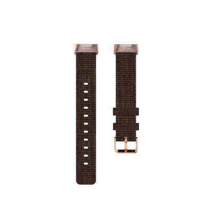 For Fitbit Charge 4 / Charge 3 / Charge3 SE Braided Nylon Watch Band Plastic Head, Size: Free Size(Dark Brown) - Watch Bands by buy2fix | Online Shopping UK | buy2fix
