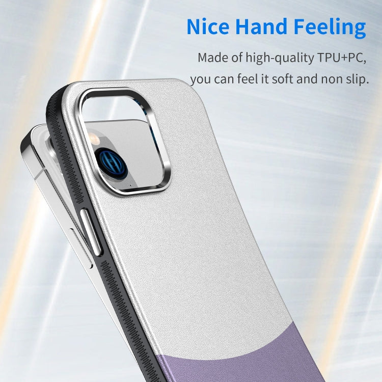 For iPhone 13 Pro Max Leather Texture MagSafe Magnetic TPU + PC Phone Case(Light Purple) - iPhone 13 Pro Max Cases by buy2fix | Online Shopping UK | buy2fix