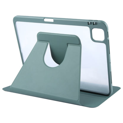 For iPad Air 11 2024 / Air 5 / Air 4 GEBEI Acrylic TPU 3-folding Rotating Smart Tablet Leather Case withh Pen Slot(Dark Green) - iPad Air 11 2024 Cases by GEBEI | Online Shopping UK | buy2fix