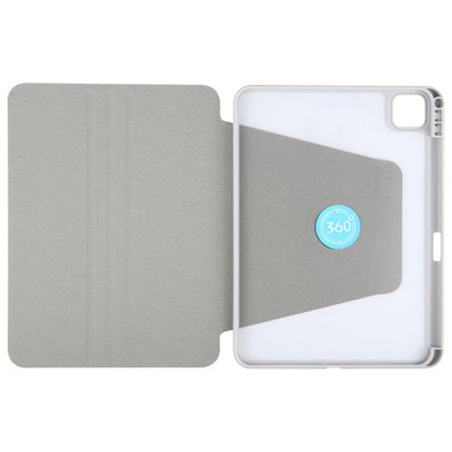 For iPad Air 13 2024 GEBEI Acrylic TPU 3-folding Rotating Smart Tablet Leather Case withh Pen Slot(Grey) - iPad Air 13 2024 Cases by GEBEI | Online Shopping UK | buy2fix