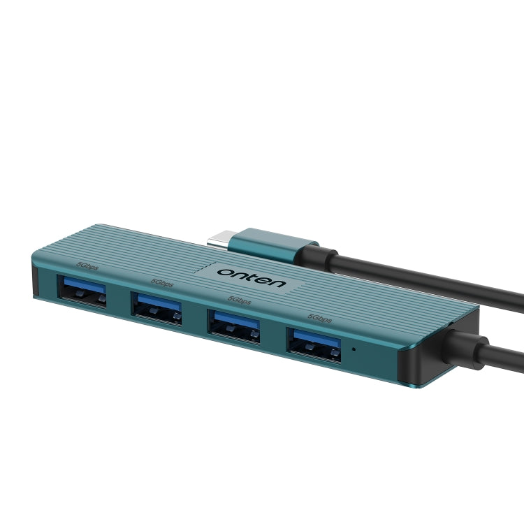 Onten UC621 5Gbps USB-C / Type-C to USB 3.2 Gen1 4 in 1 Multi-function HUB Docking Station, Length:1.5m(Green) - USB HUB by Onten | Online Shopping UK | buy2fix