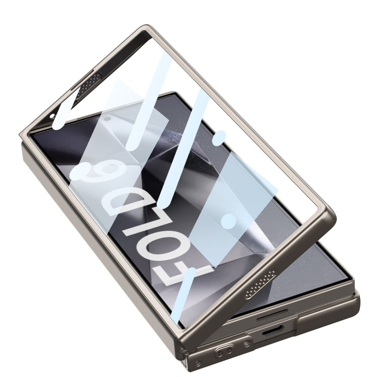 For Samsung Galaxy Z Fold6 GKK Integrated Ultra-thin Sliding Window Leather Phone Case(Silver) - Galaxy Z Fold6 5G Cases by GKK | Online Shopping UK | buy2fix