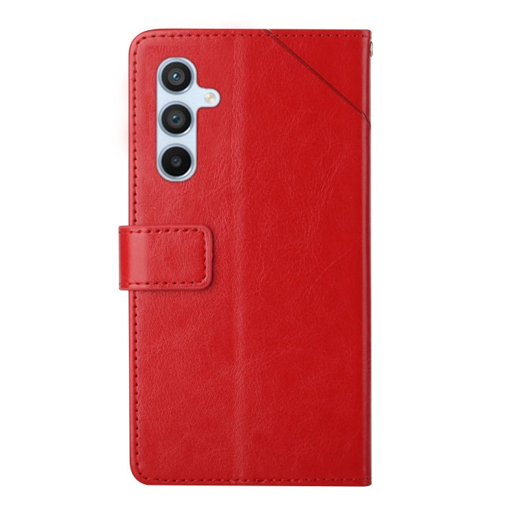 For Samsung Galaxy S25+ 5G Y-shaped Pattern Flip Leather Phone Case(Red) - Galaxy S25+ 5G Cases by buy2fix | Online Shopping UK | buy2fix