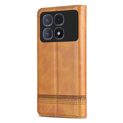 For Redmi K70 Ultra AZNS Magnetic Calf Texture Flip Leather Phone Case(Light Brown) - Xiaomi Cases by AZNS | Online Shopping UK | buy2fix