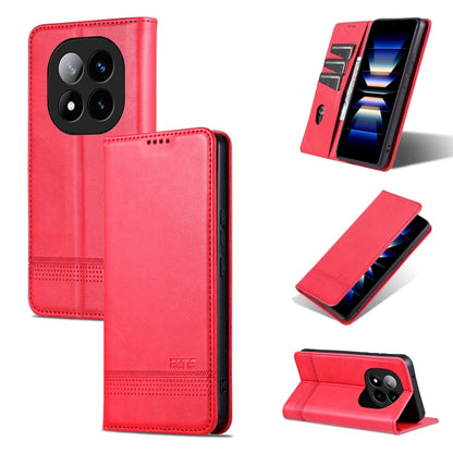 For Redmi Note 14 Pro+ 5G AZNS Magnetic Calf Texture Flip Leather Phone Case(Red) - Note 14 Pro+ Cases by AZNS | Online Shopping UK | buy2fix