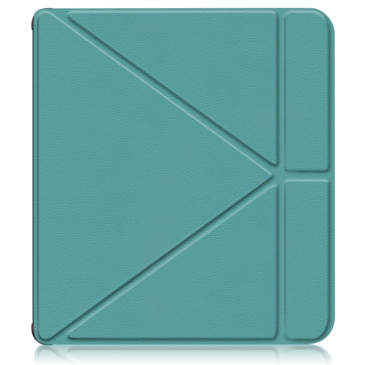 For Kobo Libra Colour 2024 Solid Color Deformation TPU Leather Smart Tablet Case(Green) - Others by buy2fix | Online Shopping UK | buy2fix