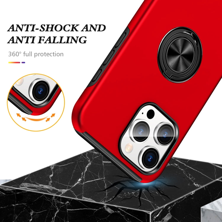 For iPhone 16 Magnetic Ring Holder Phone Case(Red) - iPhone 16 Cases by buy2fix | Online Shopping UK | buy2fix