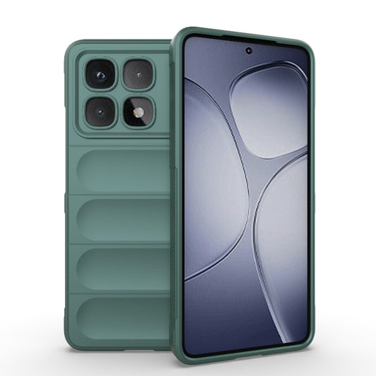 For Redmi K70 Ultra Global Magic Shield TPU + Flannel Phone Case(Dark Green) - Xiaomi Cases by buy2fix | Online Shopping UK | buy2fix