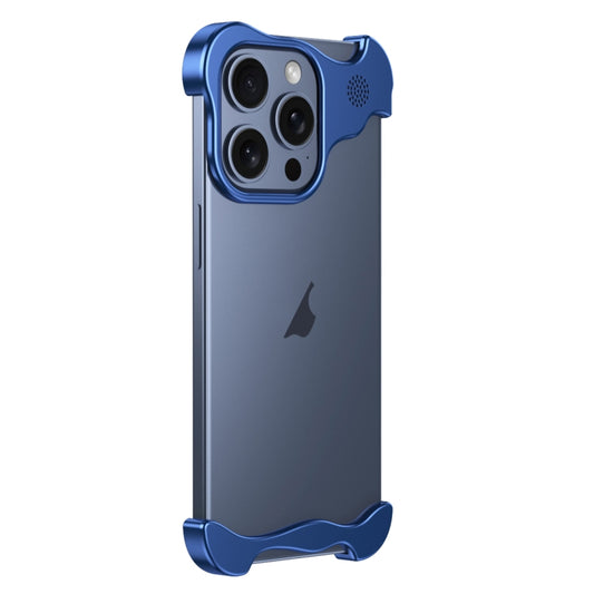 For iPhone 14 Pro Aromatherapy Alloy Frameless Phone Case(Blue) - iPhone 14 Pro Cases by buy2fix | Online Shopping UK | buy2fix