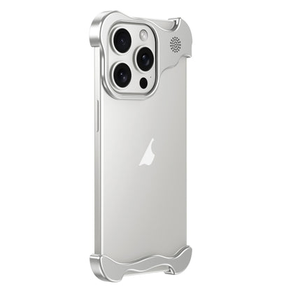 For iPhone 16 Pro Aromatherapy Alloy Frameless Phone Case(Silver) - iPhone 16 Pro Cases by buy2fix | Online Shopping UK | buy2fix