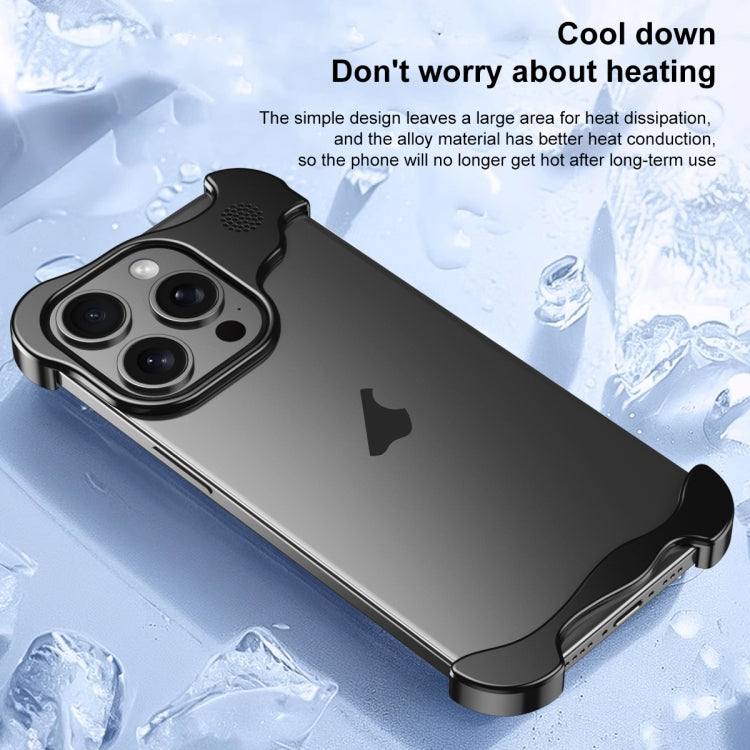 For iPhone 16 Pro Aromatherapy Alloy Frameless Phone Case(Silver) - iPhone 16 Pro Cases by buy2fix | Online Shopping UK | buy2fix