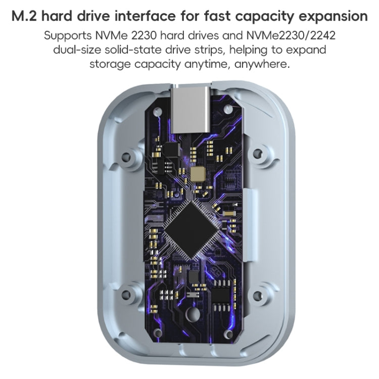 YCE-V195B USB-C / Type-C Female to M.2 NVMe SSD Magnetic Hard Drive Enclosure(Grey) - HDD Enclosure by buy2fix | Online Shopping UK | buy2fix