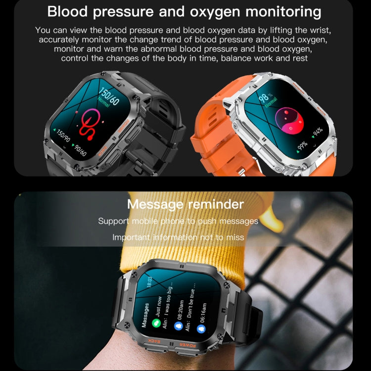 LEMFO K61 Pro 1.96 inch BT5.0 Sport Smart Watch, Support Bluetooth Call / Sleep / Blood Oxygen / Heart Rate / Blood Pressure Health Monitor(Orange) - Smart Watches by LEMFO | Online Shopping UK | buy2fix