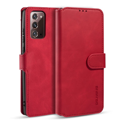 For Samsung Galaxy Note20 DG.MING Retro Oil Side Horizontal Flip Case with Holder & Card Slots & Wallet(Red) - Galaxy Note20 Cases by DG.MING | Online Shopping UK | buy2fix