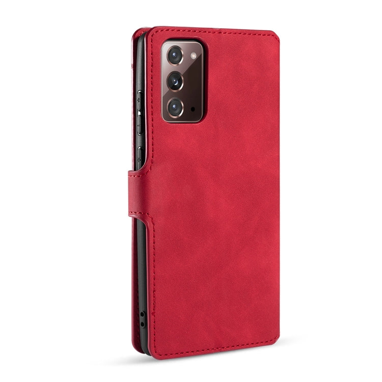 For Samsung Galaxy Note20 DG.MING Retro Oil Side Horizontal Flip Case with Holder & Card Slots & Wallet(Red) - Galaxy Note20 Cases by DG.MING | Online Shopping UK | buy2fix