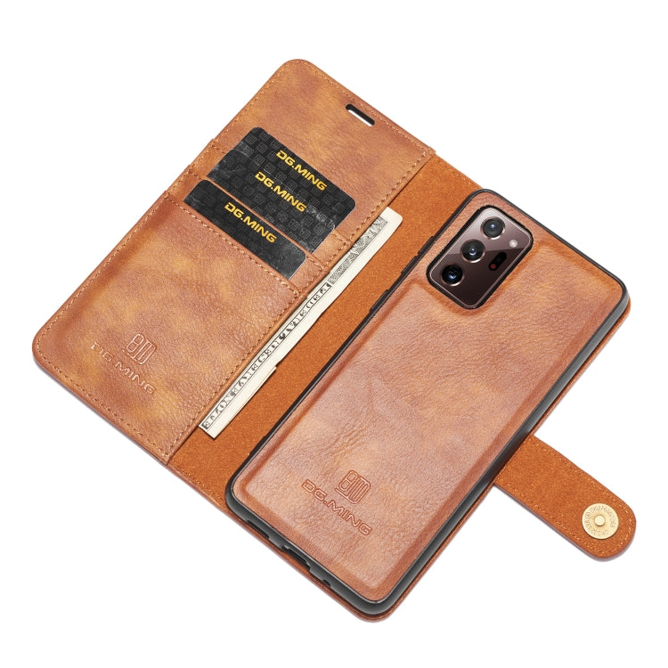 For Samsung Galaxy Note20 Ultra DG.MING Crazy Horse Texture Flip Detachable Magnetic Leather Case with Holder & Card Slots & Wallet(Brown) - Galaxy Note20 Ultra Cases by DG.MING | Online Shopping UK | buy2fix