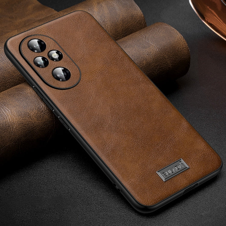 For Honor 200 SULADA Shockproof TPU + Handmade Leather Phone Case(Brown) - Honor Cases by SULADA | Online Shopping UK | buy2fix