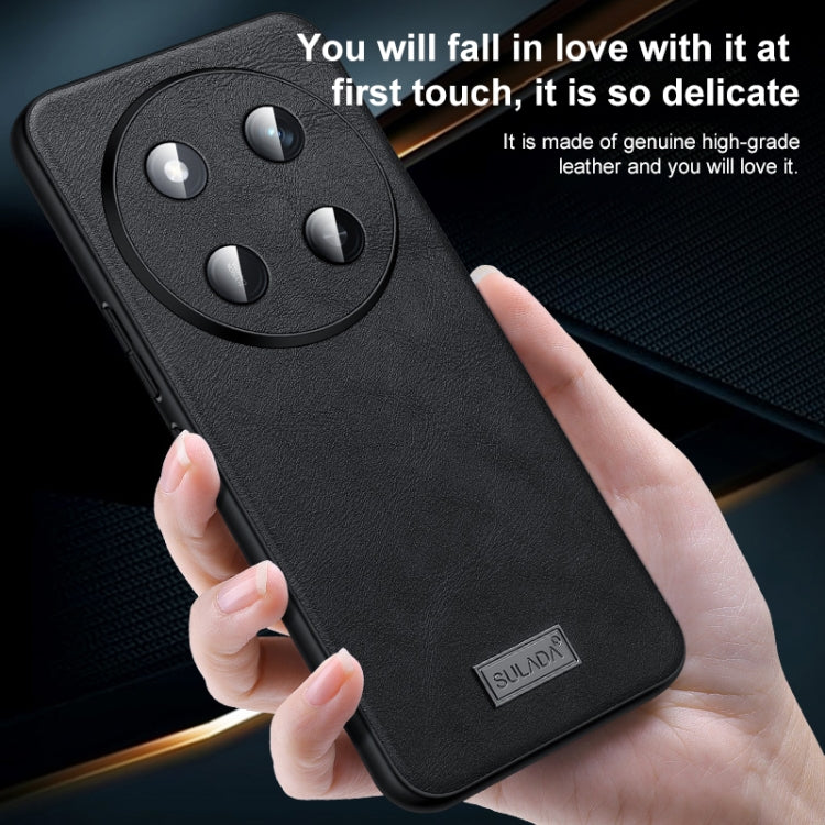 For Honor 200 Pro SULADA Shockproof TPU + Handmade Leather Phone Case(Black) - Honor Cases by SULADA | Online Shopping UK | buy2fix