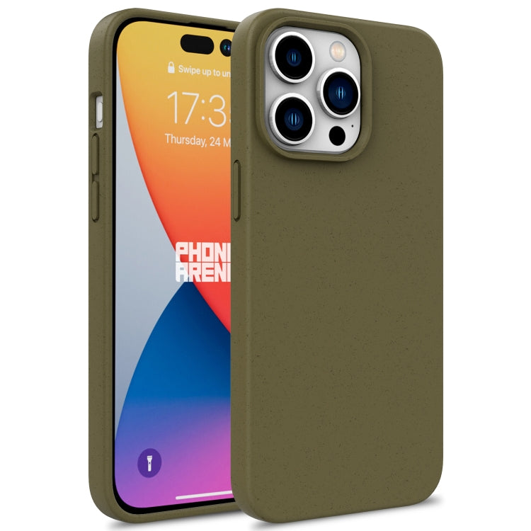 For iPhone 16 Pro Wheat Straw TPU Phone Case(Army Green) - iPhone 16 Pro Cases by buy2fix | Online Shopping UK | buy2fix