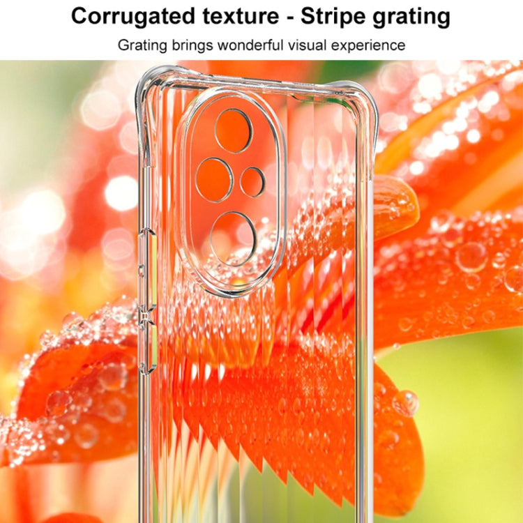 For Honor 200 Pro IMAK Corrugated Texture Airbag TPU Phone Case(Transparent Black) - Honor Cases by imak | Online Shopping UK | buy2fix