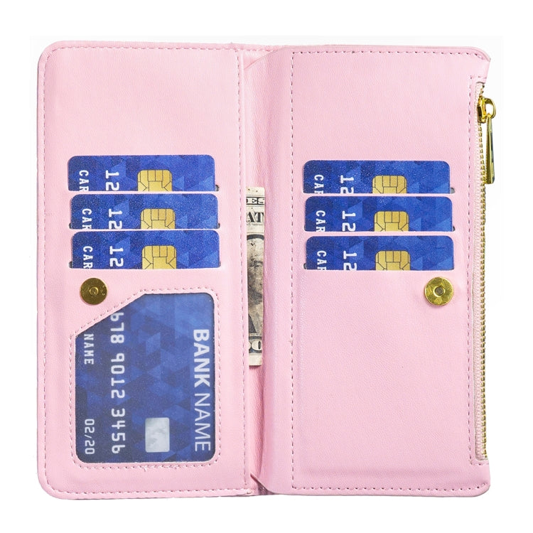 For Samsung Galaxy S25 Ultra 5G Diamond Lattice Zipper Wallet Leather Flip Phone Case(Pink) - Galaxy S25 Ultra 5G Cases by buy2fix | Online Shopping UK | buy2fix