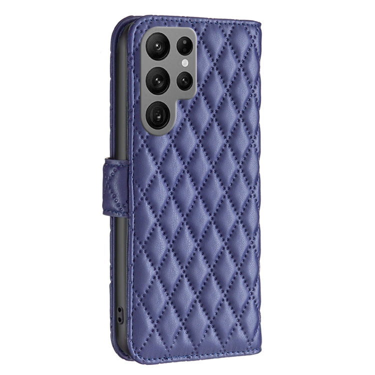 For Samsung Galaxy S25 Ultra 5G Diamond Lattice Wallet Flip Leather Phone Case(Blue) - Galaxy S25 Ultra 5G Cases by buy2fix | Online Shopping UK | buy2fix