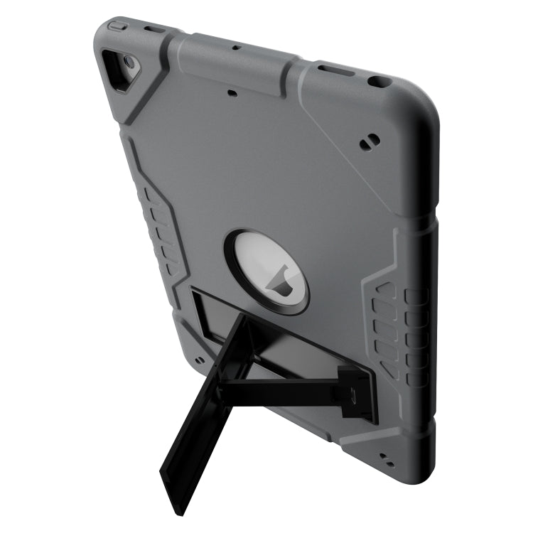 For iPad 9.7 2018 / Air / Air 2 Armor Holder Silicone Hybrid PC Tablet Case(Grey Black) - iPad 9.7 (2018) & (2017) Cases by buy2fix | Online Shopping UK | buy2fix