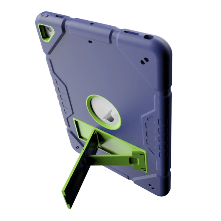 For iPad 9.7 2018 / Air / Air 2 Armor Holder Silicone Hybrid PC Tablet Case(Navy Yellow Green) - iPad 9.7 (2018) & (2017) Cases by buy2fix | Online Shopping UK | buy2fix