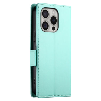 For iPhone 16 Pro Side Buckle Magnetic Frosted Leather Phone Case(Mint Green) - iPhone 16 Pro Cases by buy2fix | Online Shopping UK | buy2fix