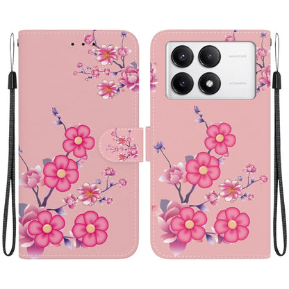 For Xiaomi Redmi K70 Pro / K70 Crystal Texture Colored Drawing Leather Phone Case(Cherry Blossoms) - K70 Cases by buy2fix | Online Shopping UK | buy2fix