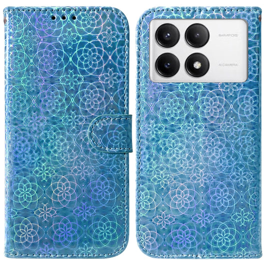 For Xiaomi Redmi K70 / K70 Pro Colorful Magnetic Buckle Leather Phone Case(Blue) - K70 Cases by buy2fix | Online Shopping UK | buy2fix